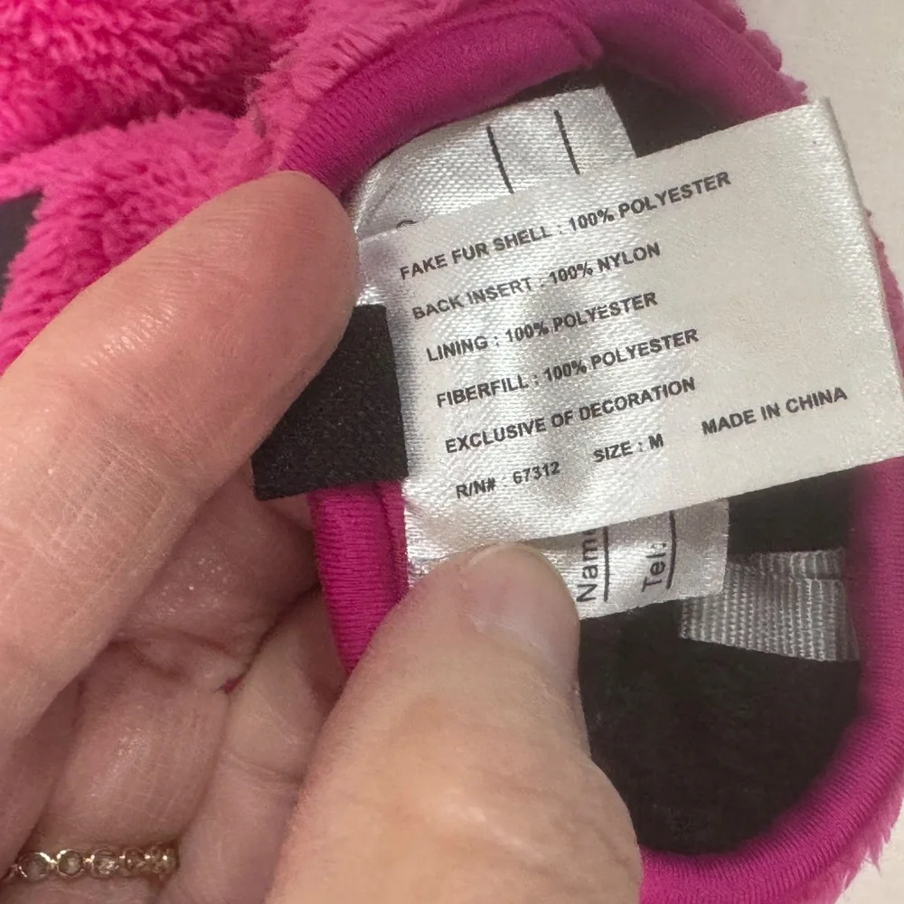 HEAD Pink Faux Fur Insulated Winter Gloves– Touchscreen Fingers – Size M (Youth)